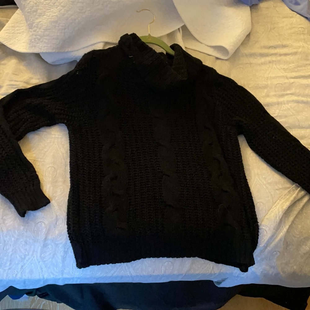 Black cable knit sweater